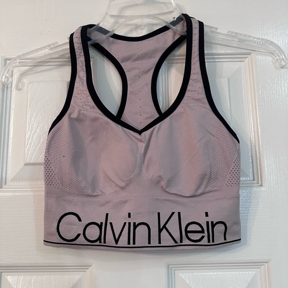 Calvin Klein Medium Impact Racerback Sports Bra - Picture 1 of 4